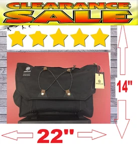Borsa Messinger Laptop Tote Cross Body Colore Scuola NERO Borsa Tela Eccellente - Foto 1 di 10