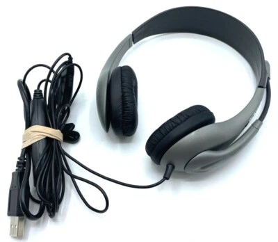 Cyber Acoustics AC-850 Black/Gray Headband Headsets - TESTED w/ WARRANTY!! - Image 1 of 4
