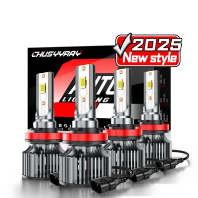 For Infiniti QX30 2017-2018 -4X 6000K LED Headlight High Low Beam Bulbs Combo - Image 1 of 4