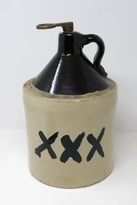 Antiker XXX Triple X Steinzeug Moonshine Whisky Topf Krug - Bild 1 von 9