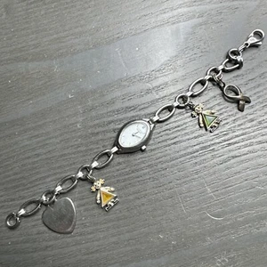 UNTESTED CITIZEN Eco-Drive B023-S008042 S.Steel Women Watch Heart Charm Bracelet - Picture 1 of 4