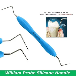 William Probe Dental Instrument – Color Coded Silicone Grip for Accurate Exam - Picture 1 of 6