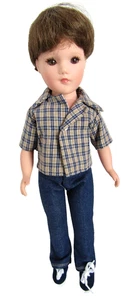 Modern MARY HOYER BOY Doll 13" Signed Mary Lynne on foot, 2003, tagged outfit - Picture 1 of 11