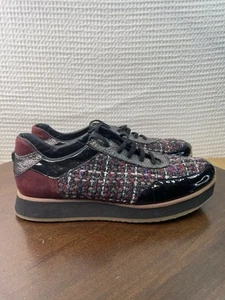 Aquatalia Jaelyn Tweed Patent Leather by Marvin K  Sneakers Women’s Size 10 - Picture 1 of 13