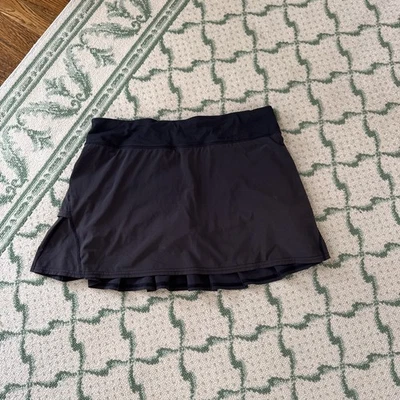 Lululemon Skirt Womens 8 Black Pace Setter Skort Ruffle Pleated Running - Image 1 of 4