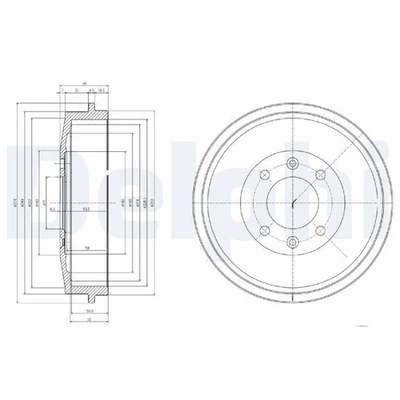 2x Delphi Bremstrommel hinten 424724 91509908 | 245329 - Bild 1 von 2