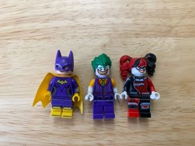 Lot Of 3 Lego Minifigures The Joker Harley Quinn Batgirl 70906