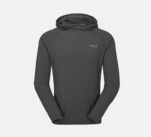 Rab Top Mens Large Gray Sonic Hoodie Stretch Layer Hiking Walking Lightweight - Picture 1 of 7