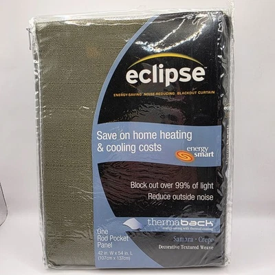 "Cortina de ventana One Eclipse Blackout Samara-Crepe (verde) 1 varilla panel 42""x54""" Foto 1 de 4