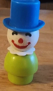 Vintage Fisher Price Little People Mütze Lindgrün Zirkus Clown Blau - Bild 1 von 2