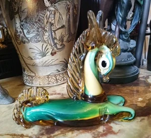 Large Franco Toffolo Horse Figurine, Venetian Glass Co, Murano Style, Vintage - Picture 1 of 9