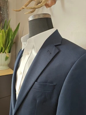 🇺🇲 Joseph Abboud Men's 38L Blue Wool Two Button Sports Coat - Image 1 of 4