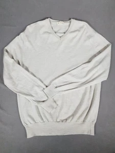 Pringle Jumper Mens Xl Beige V Neck Merino Wool Scotland Sweater Golf - Picture 1 of 8