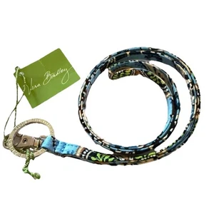 New Blue Vera Bradley Lanyard Keychain For Women Bag Charm ID Holder Event Purse - Picture 1 of 5