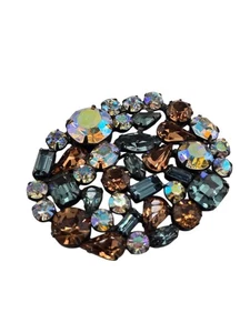 Broche enorme blanco firmado vintage súper brillante (A8985) - Imagen 1 de 8