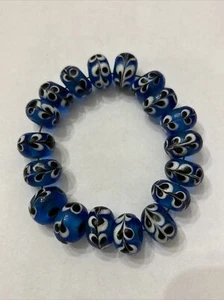 18 perle sfuse in vetro smaltato colore Cina antiche usate - Foto 1 di 7