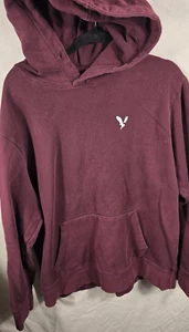 American Eagle Hoodie Unisex Super Soft Red Spell Out Print Men's Sz XL Grunge - Picture 1 of 8
