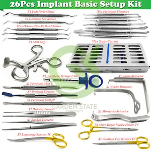 Periodontal Surgery Kit 26Pcs Implant Periosteal Elevators Perio Chisel Knives - Picture 1 of 19
