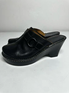 Born Damen schwarze Leder Clogs Pantoletten Größe 9 siehe Beschreibung - Bild 1 von 16