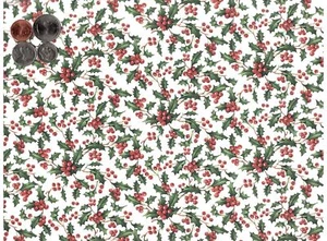 Allover Chintz Christmas Holly and Berry 9 x 13.5 Inch Ceramic Decal Sheet - Picture 1 of 3