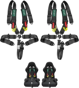 5-Point Racing Safety Harness Set with Ultra Comfort Heavy Duty Shoulder Pads - Picture 1 of 9