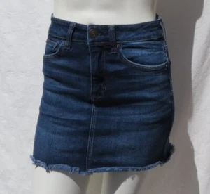 AMERICAN EAGLE AEO Stretch Denim High Rise Mini Jeans Skirt Cut Offs US XS 2 EUC - Picture 1 of 6