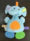 Spark Create Baby Toy Blue Plush Rattle Satin Tabs Teether Tabs