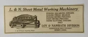 Macchinari Lavoratori Lamiera 1926 L&N Pubblicità Divisione Loy & Nawrath - Foto 1 di 1