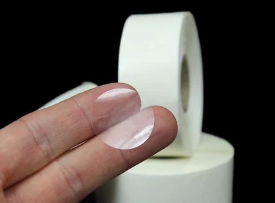 LABEL METRICS 25mm Circular CLEAR seal Labels 1,000, Ideal for sealing products, mail, gifts.