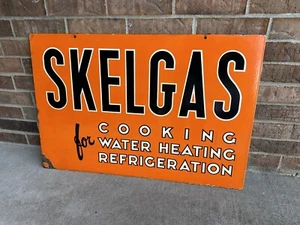 SKELLY SKELGAS Original Porcelain Double Sided sign 24” X 36” Gas Oil Cooking - Picture 1 of 14