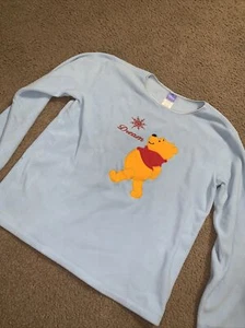 Disney Winnie The Pooh Fleece Light Blue Sweatshirt Size M - Picture 1 of 7