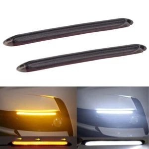 Luces de circulación diurna LED DRL secuenciales lámparas de señal de giro lente negra doble color - Imagen 1 de 5