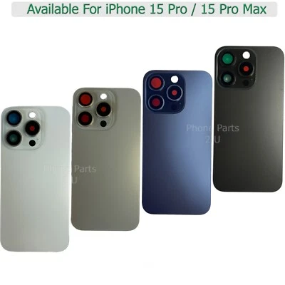 iPhone 15 Pro / Max Replacement Rear Back Glass Battery Cover With Camera Lens