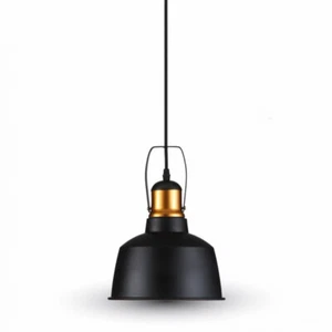 Lampadario con Portalampada E27 Vintage in Alluminio Nero - Foto 1 di 1