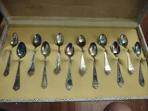 Set 12 Sterling Silber 800 Italien Löffel 4" lang - Bild 1 von 3