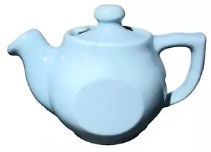 Vintage Chefsware Sky Blue Creamer Pottery Teapot with Lid Made In USA - Picture 1 of 12