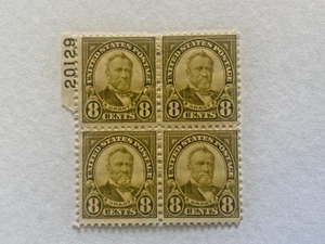 Scott#560 8c ,President Ulysses S Grant, 1923 Plate Block 4, Mint LH OG - Picture 1 of 2