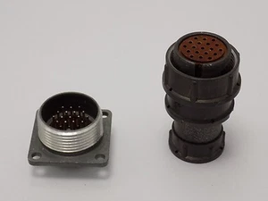 2RM24 19-polig UdSSR Militär Staat Rundgewinde Stecker, Stecker + Buchse Set - Bild 1 von 8