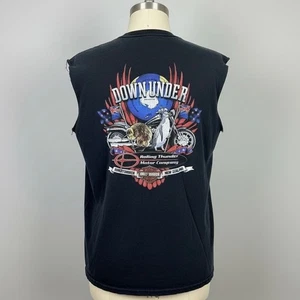 Harley Davidson New Zealand Down Under Rolling Thunder Muscle Shirt XL Vintage Y2K - Bild 1 von 12