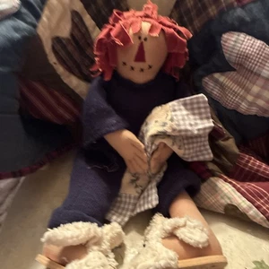 Sehr seltene Honey and Me Puppe Primitive Country Puppe im Pyjama & Hausschuhe *signiert - Bild 1 von 3