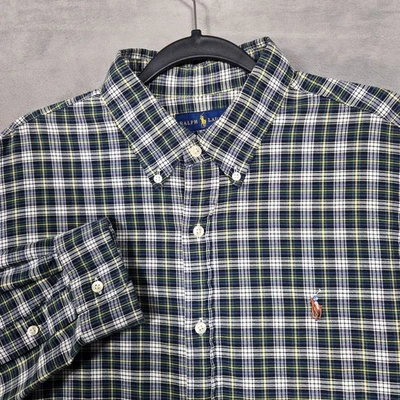 Ralph Lauren Oxford Shirt Mens XL Green Plaid flesh Pony Classic Fit Button Down - Image 1 of 4