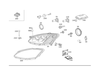 Conjunto de faros originales Mercedes-Benz - derecha - xenón 221-820-60-61 Foto 1 de 2