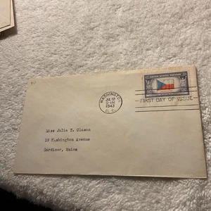 U.S.-(-1943-)-CZECHOSLOVAQUIA —WW2 Patriotic-OVERRUN COUNTRIES-FDC.#2 - Picture 1 of 2
