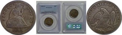 1849-O Seated Liberty Quarter   PCGS F-12 - Image 1 of 3