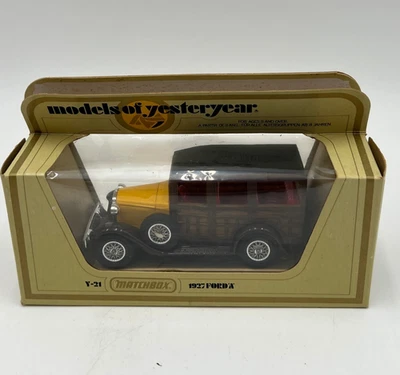 Matchbox Models of Yesteryear Y-21 1927 Ford Model A Woody Wagon Diecast VTG NEW - Image 1 of 4