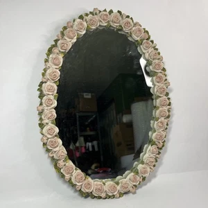 Victorian Style Vintage Wall Vanity Glass Mirror 3D Roses Cottage Core - Picture 1 of 7