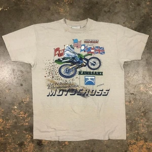 VINTAGE 80S DIRT SHIRTS NATIONAL CHAMPIONSHIP MOTOCROSS T SHIRT L KAWASAKI - Bild 1 von 9