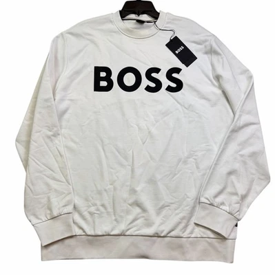 LEER HUGO BOSS HOMBRE TALLA 2XT Sudadera Soleri Blanca Logo Negro Foto 1 de 4