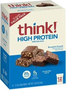 think! Protein Bars, High Snacks, Gluten Free, 12 Count (Pack of 1) - Picture 1 of 8