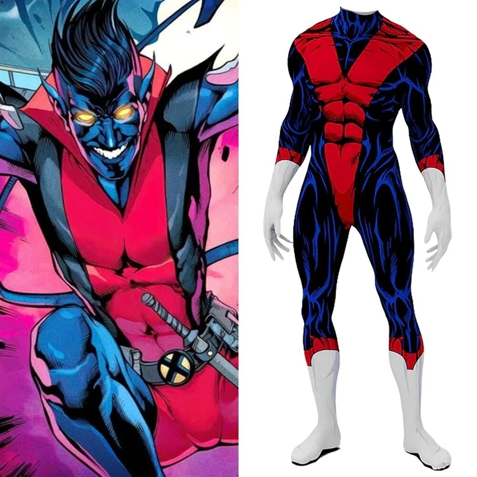 X-Men '97 Nightcrawler Juegos con disfraces Mono Remy LeBeau Adulto Niños Disfraz de Halloween Foto 1 de 4